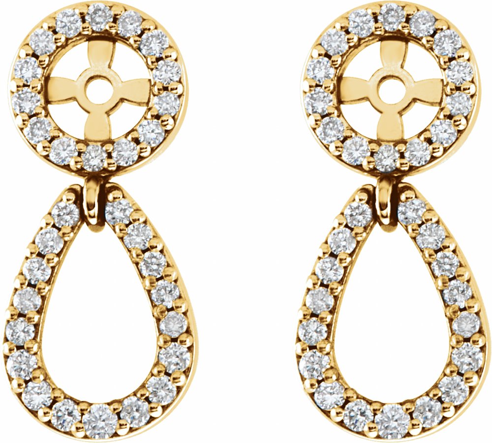 14K Yellow Gold 1/3 CTW Natural Diamond Earring Jackets