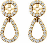 14K Yellow Gold 1/3 CTW Natural Diamond Earring Jackets