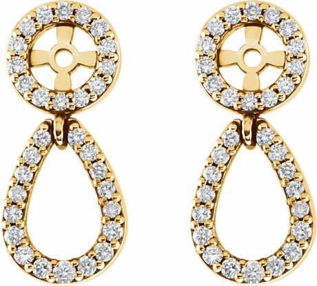 14K Yellow Gold 1/3 CTW Natural Diamond Earring Jackets