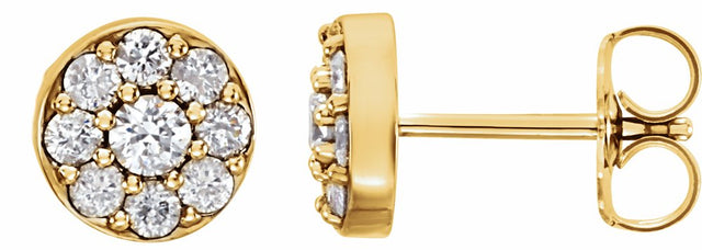 14K Yellow 3/8 CTW Lab-Grown Diamond Earrings