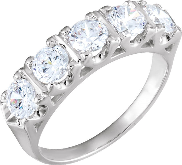 14K White 4.5 mm Round Forever One™ Lab-Grown Moissanite
Anniversary Band