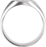 14K White 1/6 CTW Natural Diamond Halo-Style  Signet Ring
