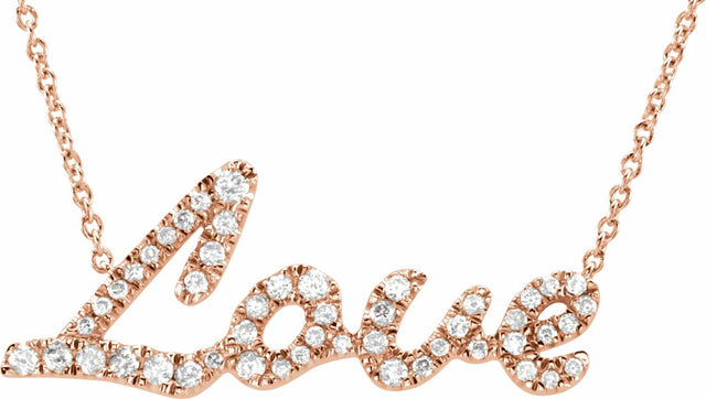 14K Rose Gold 1/4 CTW Natural Diamond 18" Necklace