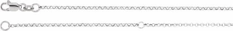 Sterling Silver 1.5 mm Adjustable Hollow Rolo 18-20" Chain