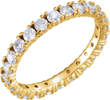 14K Yellow 1 1/3 CTW Natural Diamond Eternity Band Size 4.5