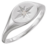 14K White .02 CT Natural Diamond Ring