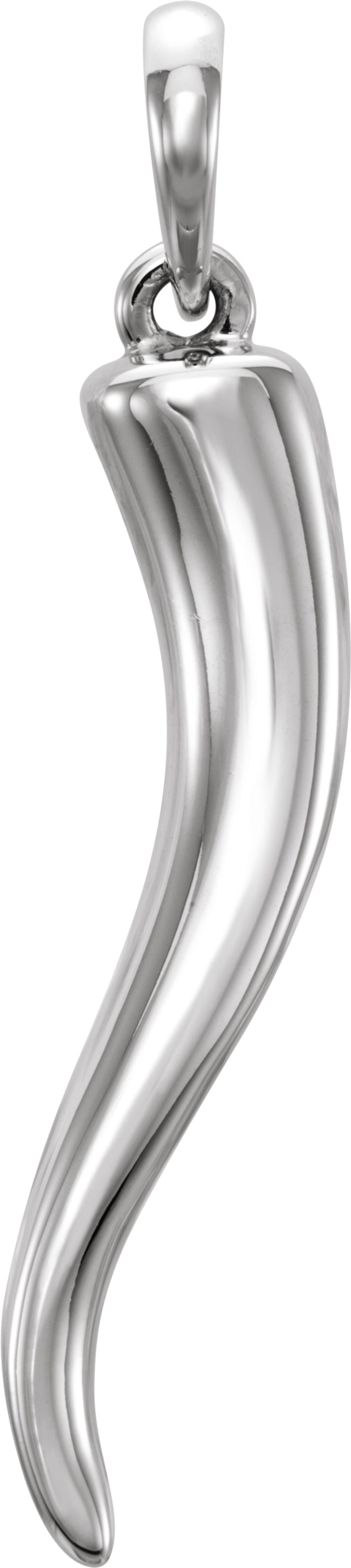 14K White Gold Italian Horn Pendant
