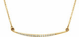 14K Yellow Gold 1/8 CTW Natural Diamond Curved Bar 16" Necklace