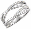 14K White Gold  1/5 CTW Natural Diamond Criss-Cross Ring 