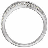 14K White 1/5 CTW Lab-Grown Diamond Criss-Cross Ring