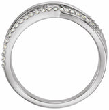 14K White Gold 1/5 CTW Lab-Grown Diamond Criss-Cross Ring