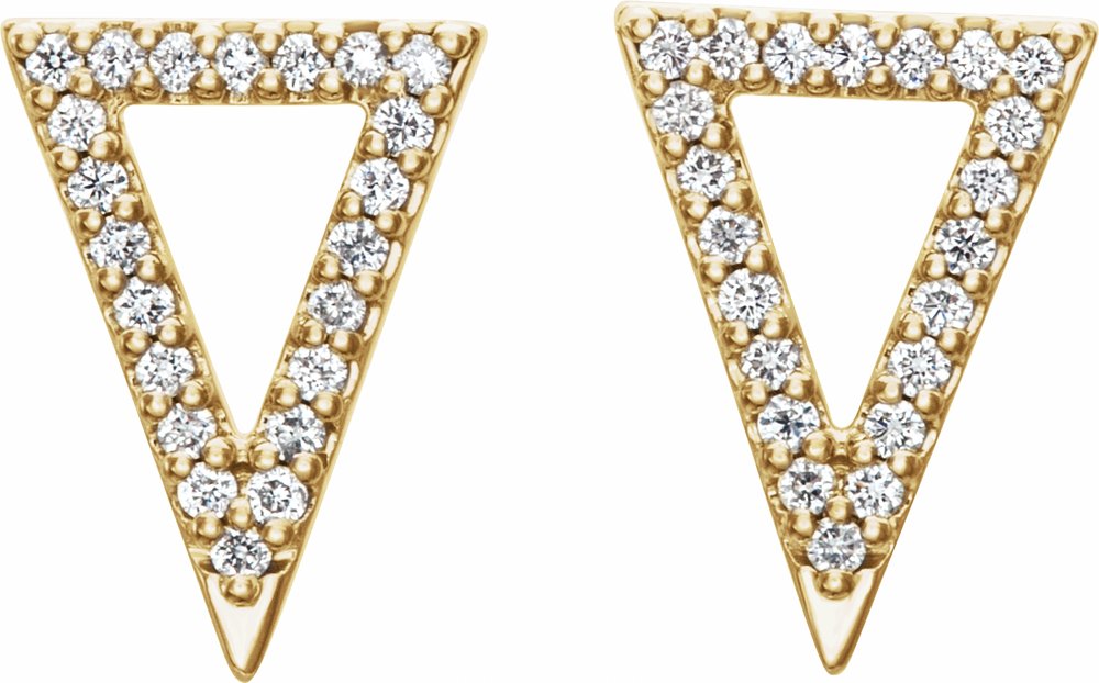 14K Yellow 1/5 CTW Natural Diamond Triangle Earrings