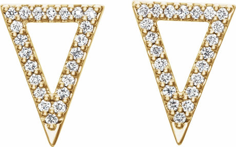 14K Yellow 1/5 CTW Natural Diamond Triangle Earrings