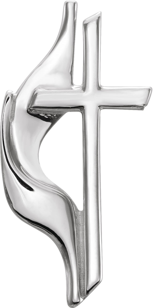 Sterling Silver Methodist Cross Lapel Pin