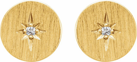 14K Yellow Gold .02 CTW Natural Diamond Earrings