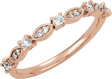 14K Rose 1/5 CTW Natural Diamond Stackable Ring