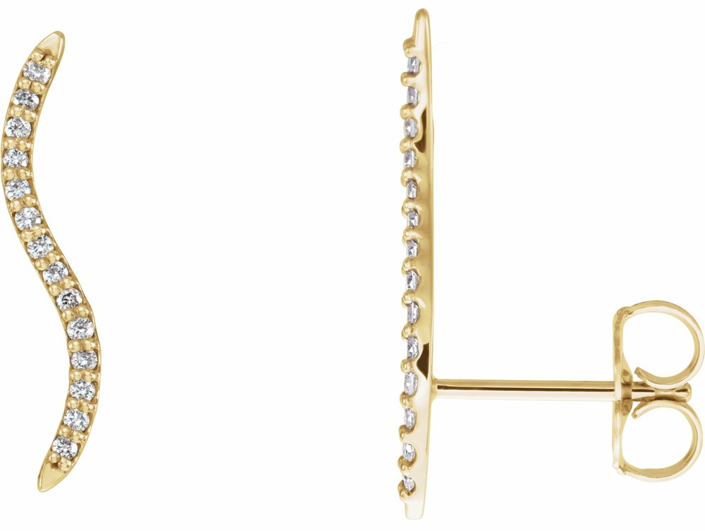 14K Yellow 1/6 CTW Natural Diamond Ear Climbers