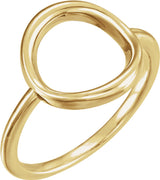 14K Yellow Circle Ring 