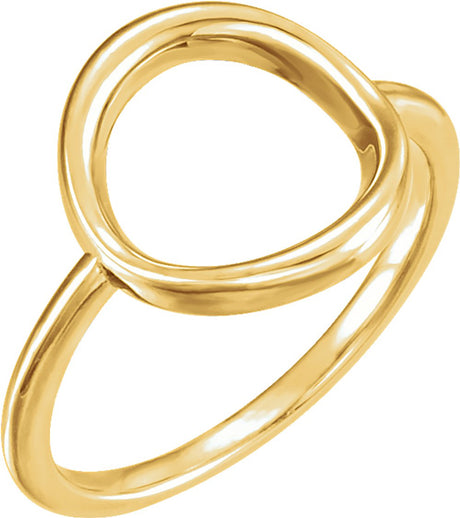 14K Yellow Circle Ring 