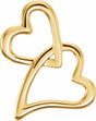 14K Yellow Double Heart Slide Pendant