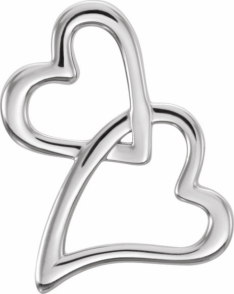 Sterling Silver Double Heart Slide Pendant