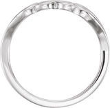 14K White Heart Ring