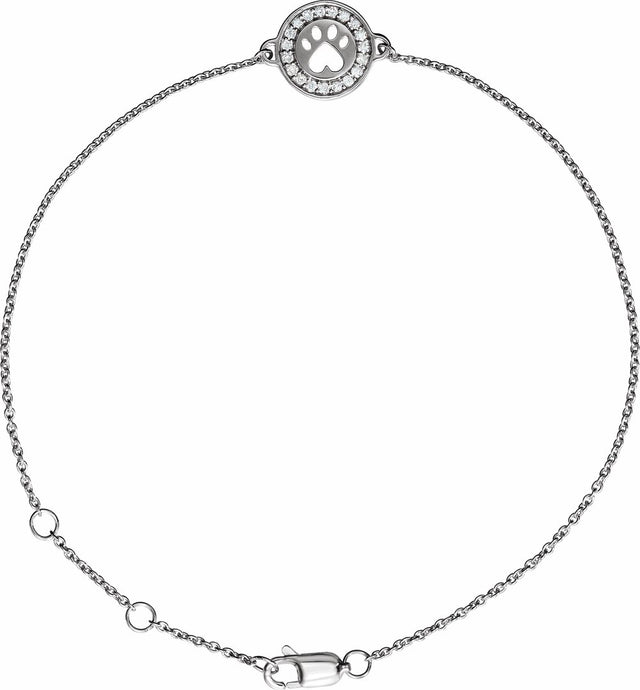Sterling Silver 1/10 CTW Natural Diamond 7" Bracelet