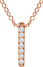 14K Rose Gold .05 CTW Natural Diamond Bar 16-18" Necklace