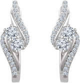 14K White 5/8 CTW Natural Diamond Earrings