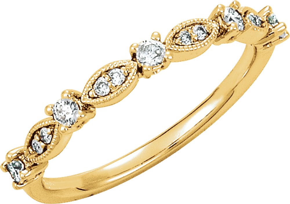 14K Yellow 1/5 CTW Natural Diamond Stackable Ring