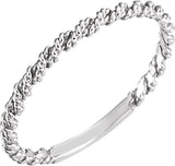 14K White Gold 2 mm Twisted Rope Band
