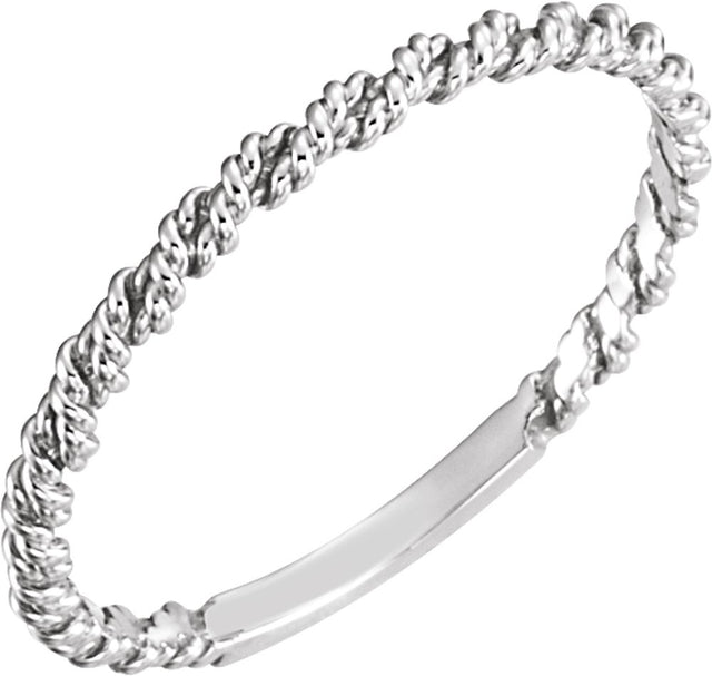 14K White Gold 2 mm Twisted Rope Band