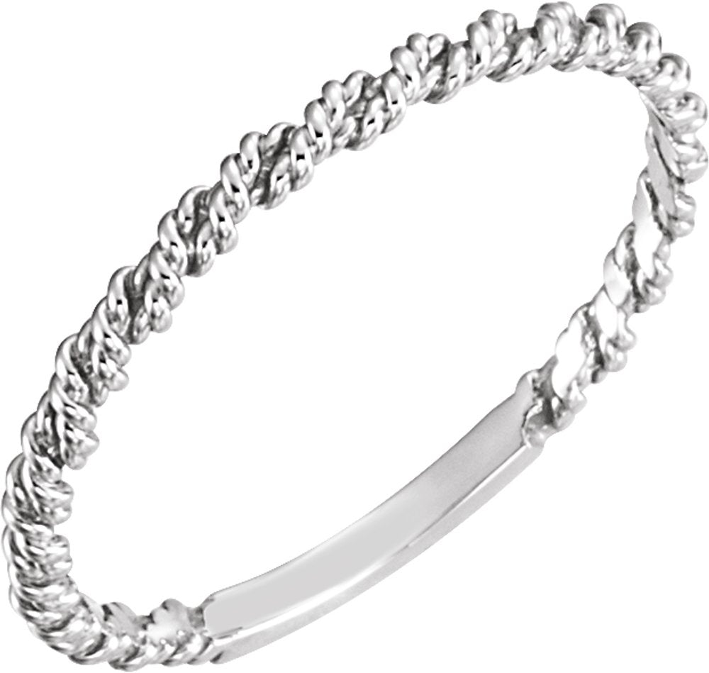 14K White 2 mm Twisted Rope Band