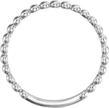 14K White Gold 2 mm Stackable Beaded Ring