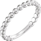 Sterling Silver 2.5 mm Stackable Beaded Ring