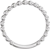 14K White Gold 2.5 mm Stackable Beaded Ring