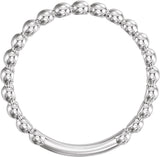 Sterling Silver 2.5 mm Stackable Beaded Ring