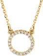 14K Yellow Gold .08 CTW Natural Diamond Circle 16" Necklace