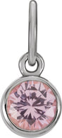 14K White Gold Posh Mommy® Imitation Pink Tourmaline Charm/Pendant