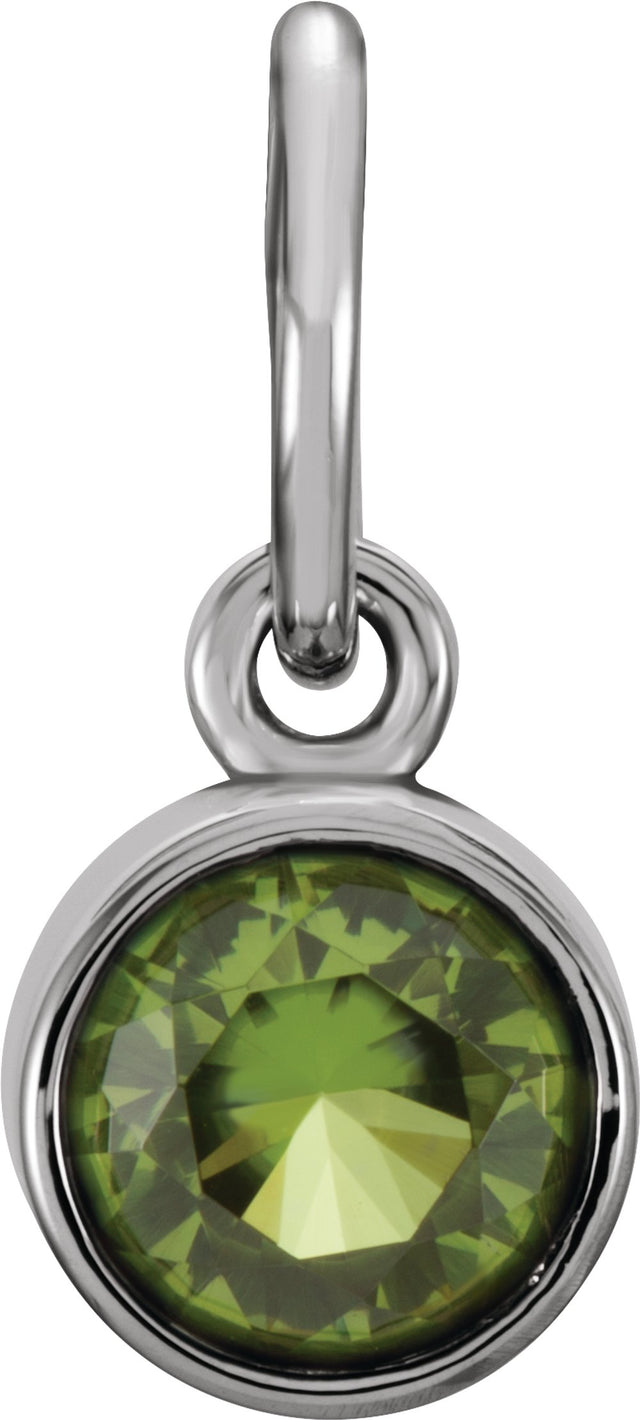 Sterling Silver Posh Mommy® Imitation Peridot Charm