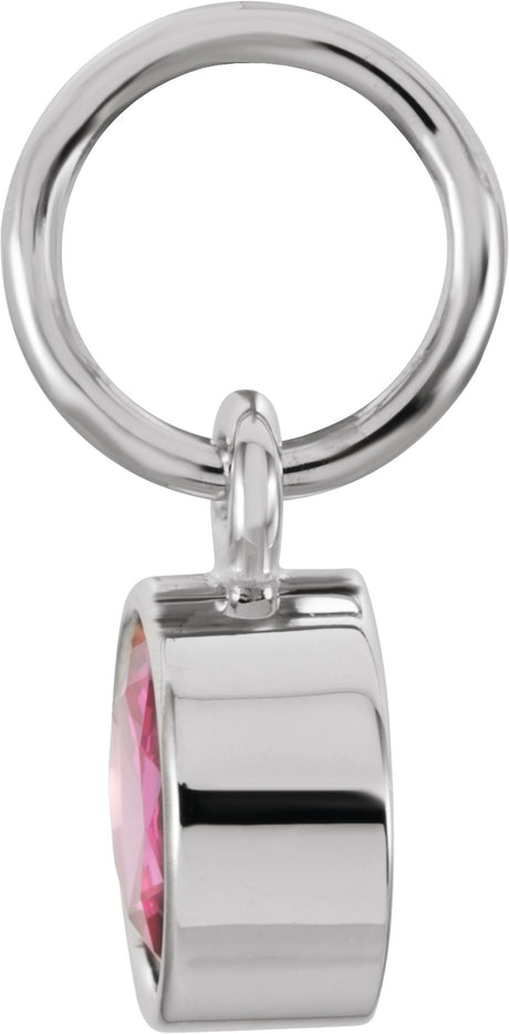 14K White Posh Mommy® Imitation Ruby Charm