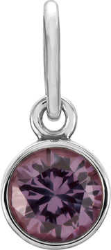 14K White Posh Mommy® Imitation Alexandrite Charm