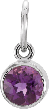Sterling Silver Posh Mommy® Imitation Amethyst Charm/Pendant