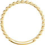 14K Yellow Gold 2 mm Stackable Beaded Ring