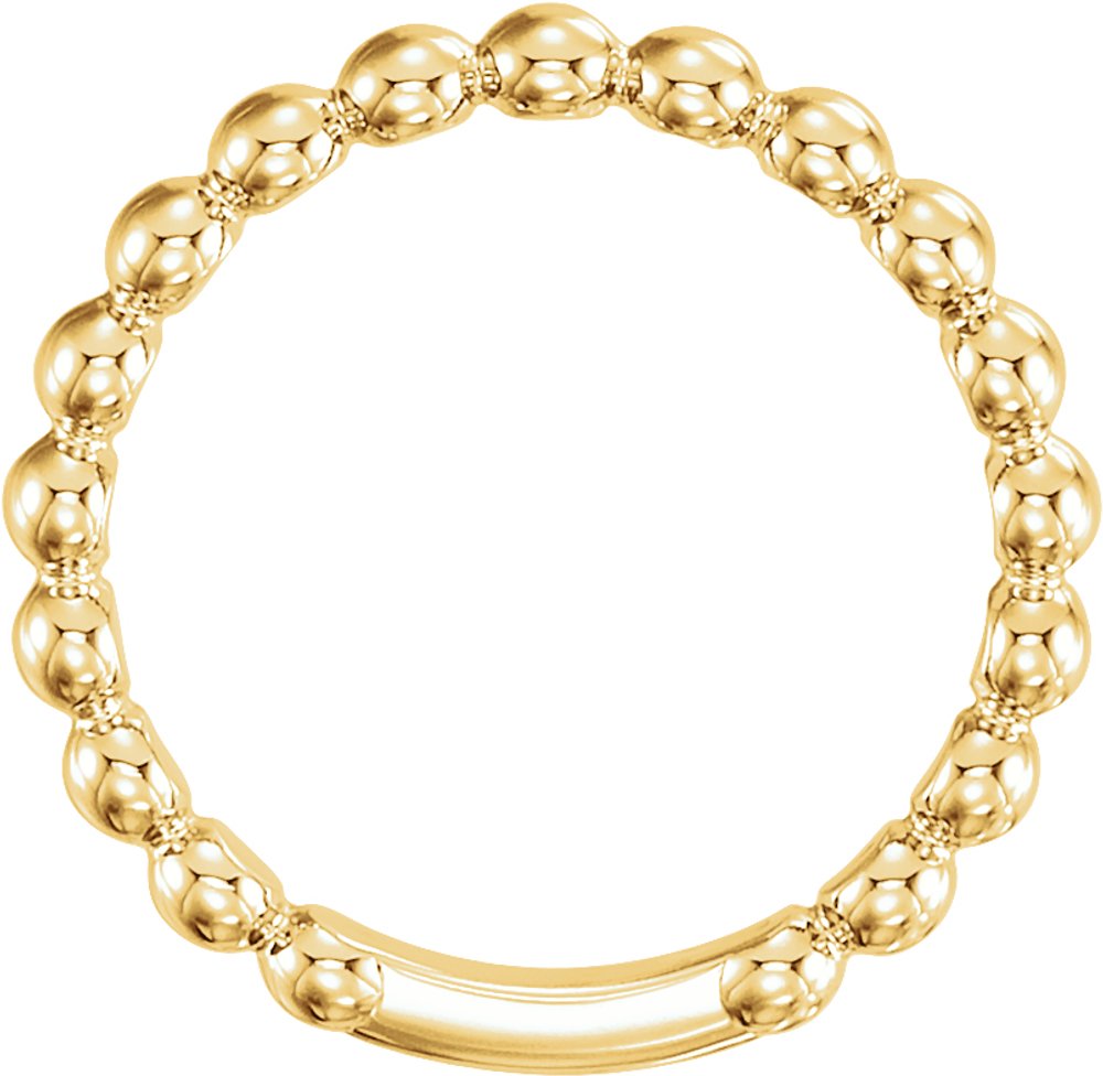 14K Yellow 3 mm Stackable Bead Ring