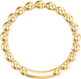 14K Yellow 3 mm Stackable Bead Ring