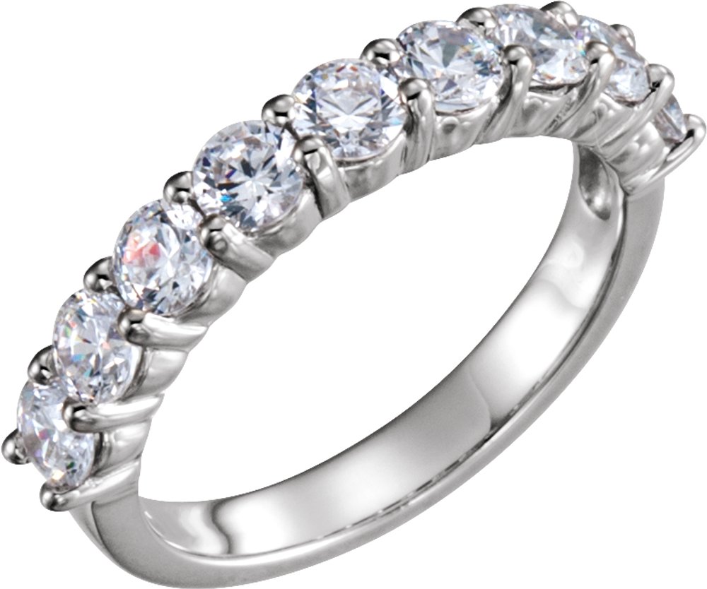 14K White 1 1/3 CTW Natural Diamond Anniversary Band