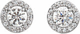 14K White 1/2 CTW Lab-Grown Diamond Halo-Style Earrings