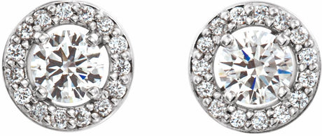 14K White Gold 1/2 CTW Lab-Grown Diamond Halo-Style Earrings