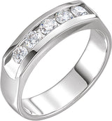 14K White 3/4 CTW Natural Diamond Channel-Set Band